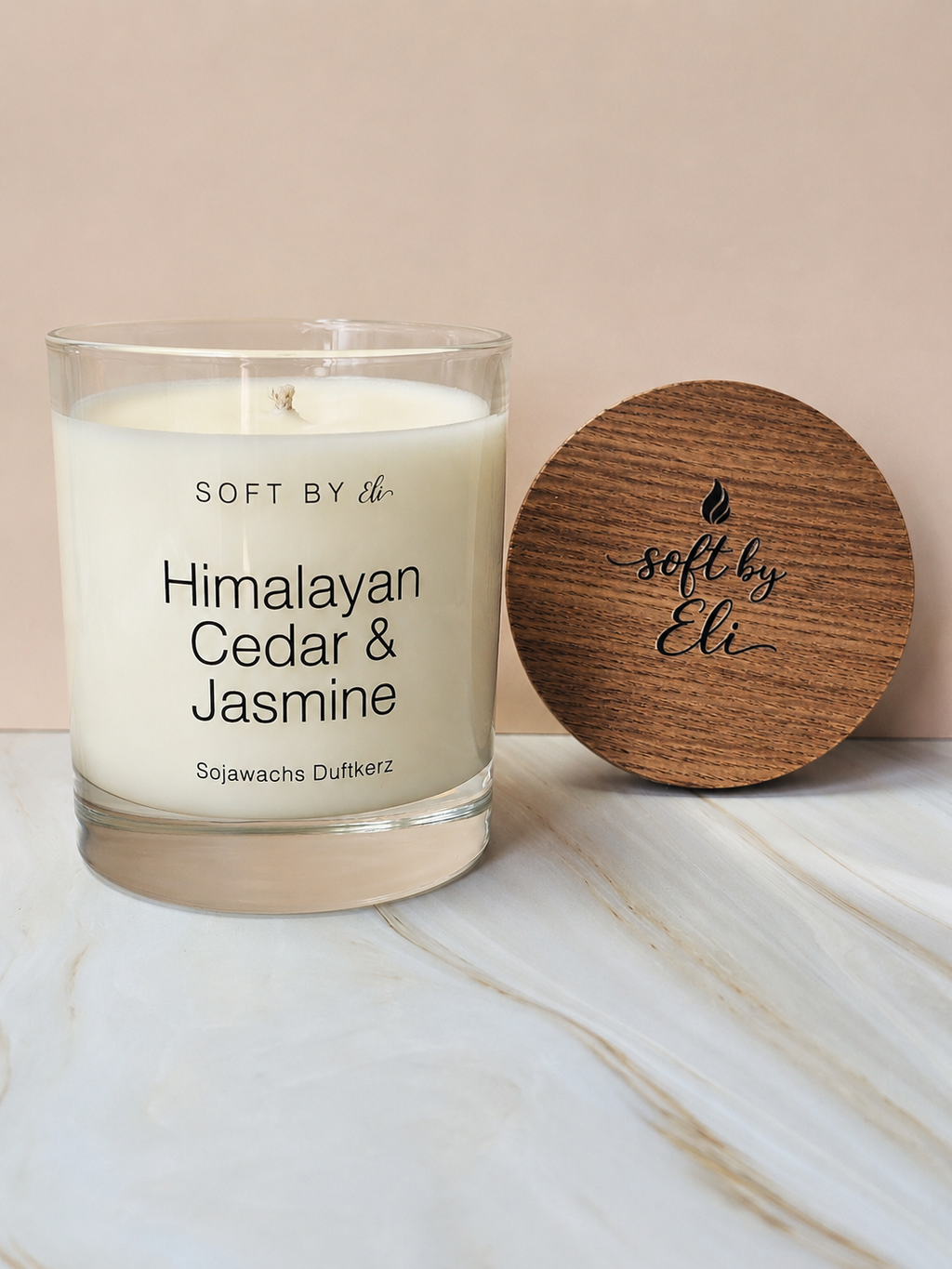 Himalayan Cedar & Jasmine – Sojakerze mit Holzdeckel 220g